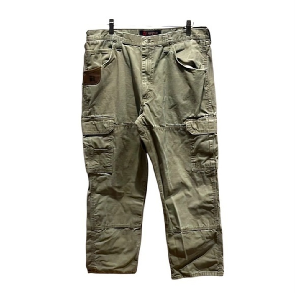Wrangler Riggs Men’s Khaki Green Carpenter Pants Cargo Work Pants Size 38 x 30